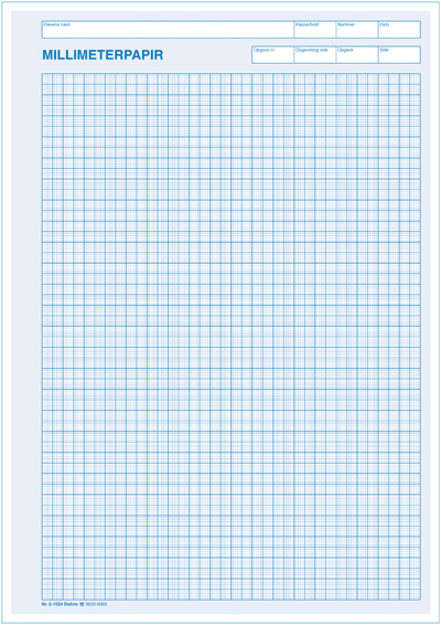 sigte Normalisering fængsel Millimeterpapir - blå m/uni login - Dafolo A/S