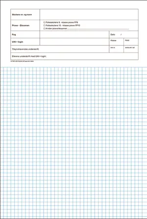Prøveark A3 kvadreret - hvid